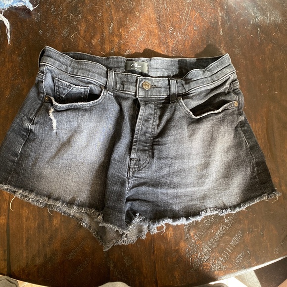 7 for All Man Kind - Black - Monroe Shorts - Picture 1 of 7